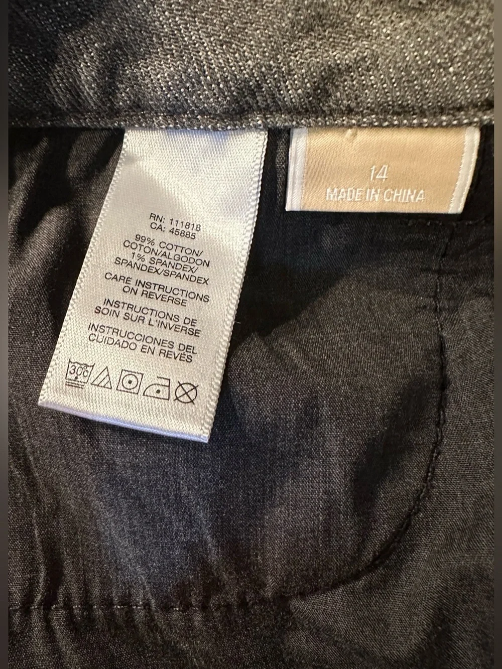 MK Pants Designer Michael Kors Selma Skinny Gray Denim Jeans Size 14